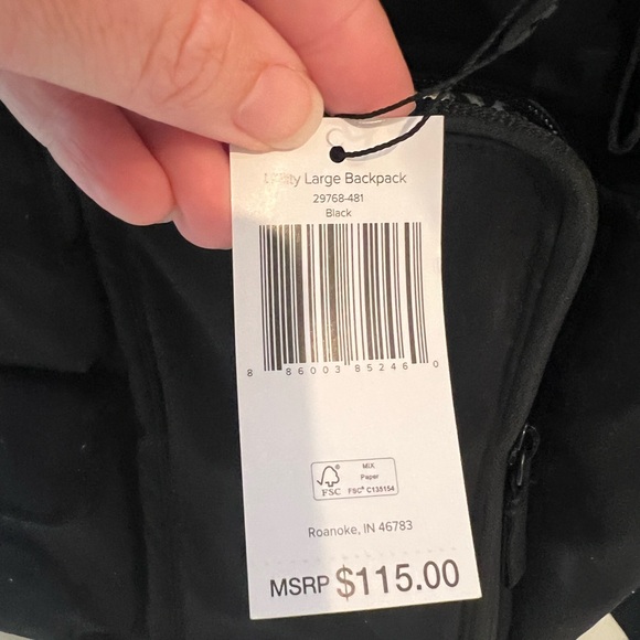 NWT Vera Bradley; Utility Large Backpack - Recycled Cotton Black - Picture 2 of 5